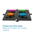 Angled view of a flexible black Tech4Pets mat with four talking buttons fitted