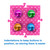 Top view of four coloured talking buttons in the recessed positions of a pink Tech4Pets mat