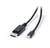 Black Mini DisplayPort to DisplayPort cable with both male plugs visible