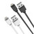 Close-up of white and black Laser MFi Lightning Cables