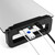 closeup of usb 3.0 hub on monitor stand with cables and flash drive connected