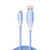 Laser USB to Type-C LED Charge Cable Blue 1M Close-Up