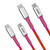 Laser USB-C to USB-C Braided Cable - Rainbow 2 Pack 2M
