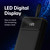 Laser Powerbank LED battery indicator close-up