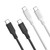 Close-up view of Laser USB-C to USB-C Charging Cables in Black/White