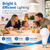 laser smart white led bulb family kitchen lifestyle image showing bright energy efficient home lighting with 1600 lumens callout