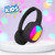 Laser Kids RGB Bluetooth Headphones on display with fun lighting