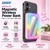 Pink 5000mAh magnetic wireless power bank with mirror showing MagSafe-compatible charging, Qi wireless charging up to 15W and USB-C PD output up to 20W