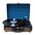 Laser suitcase turntable open with vinyl record