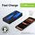 Laser 20000mAh Powerbank Battery Display Black showing fast charge 20W power delivery via white cable