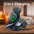 laser 3 in 1 foldable wireless charging stand black with 3 in 1 charging