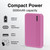 Laser Slim 5000mAh Portable Power Bank Fuschia
