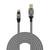 laser usb-a to rj45 male cable grey braided front view with both connectors on white background