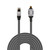 laser usb-c to rj45 ethernet cable black braided close-up of connectors on white background