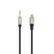 laser usb-c to 3.5mm aux male audio cable connectors close-up on white background