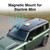 Magnetic mount for Starlink Mini installed on 4WD car roof for portable satellite internet access