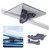 side profile view of starlink mini mounted on vehicle roof rack outdoors