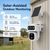 Laser 4G outdoor security camera with separate 3W solar panel mounted on a rural shed