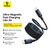 Baseus PicoGo magnetic USB-C to USB-C 240W cable in cosmic black with feature callouts
