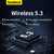 Baseus Bowie WM01 Bluetooth 5.3 graphic highlighting dual connection, low latency and low power consumption