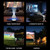 Laser portable projector shown for family movie nights, outdoor sport and camping