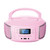 laser pink bluetooth cd mp3 boombox front product view