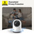 Baseus P1 Pro camera with arrows illustrating 360-degree pan and 90-degree tilt