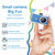 Laser Mini Digital Camera Blue for Kids showing top features small camera big fun