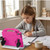 laser kids ipad bumper case pink used on study desk for children learning and hands free viewing