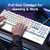 White full size gaming keyboard with number pad being used for typing