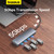 Baseus 4-port USB-A hub connected to a laptop with four USB flash drives illustrated