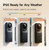 Baseus D1 weather-resistance illustration showing the doorbell in snow, rain and heat.