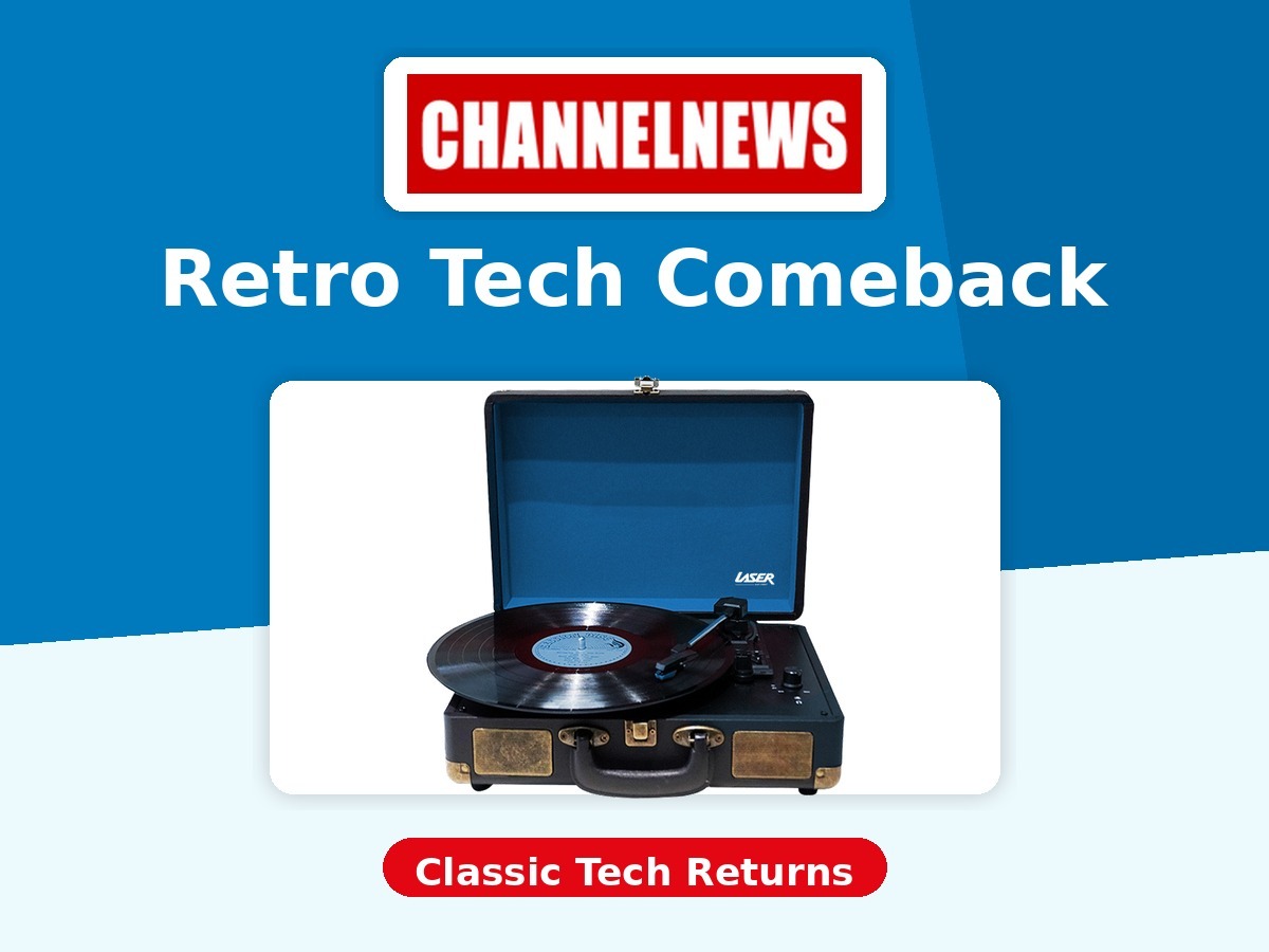 ChannelNews retro tech tile for Laser suitcase turntable