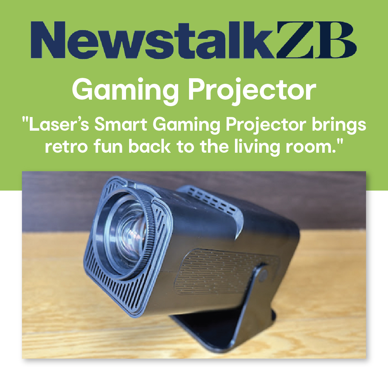 Newstalk ZB review of Laser Smart Gaming Projector described as bringing retro fun back to the living room.