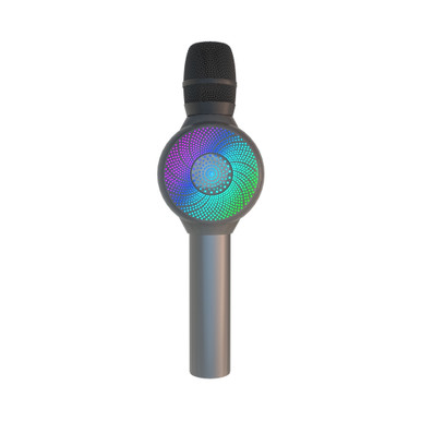 Laser LED Wireless Karaoke Microphone Silver - Portable