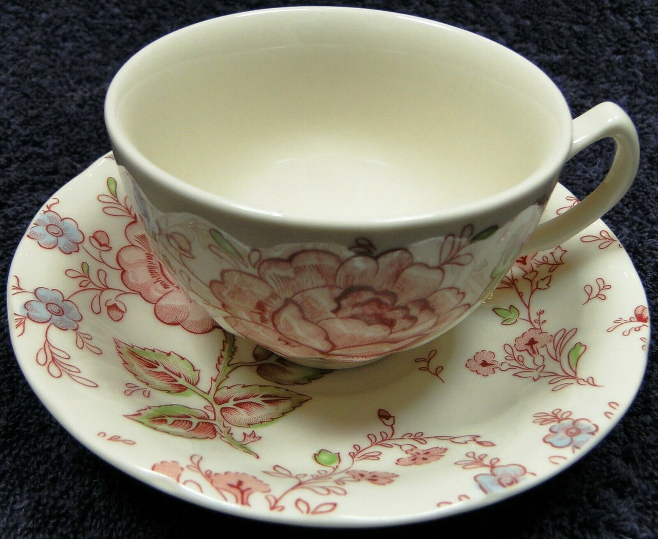 Johnson Brothers Rose Chintz Tea Cup Saucer Set Pink Mark | DR