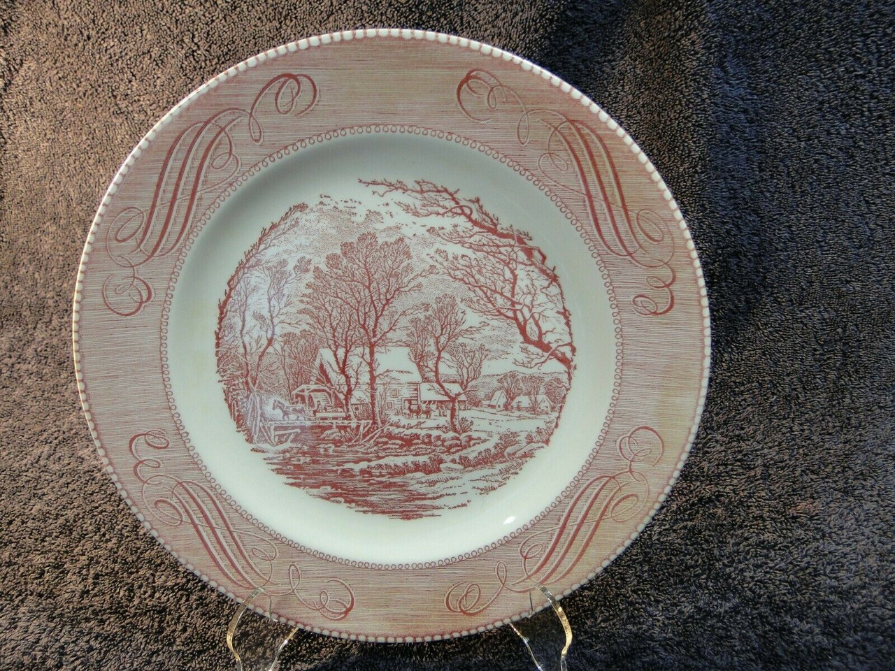 Royal China Currier Ives Old Grist Mill Dinner Plate 10