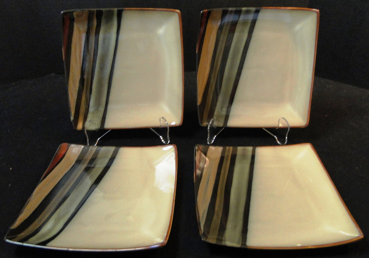 Sango Avanti Black Salad Plates 8