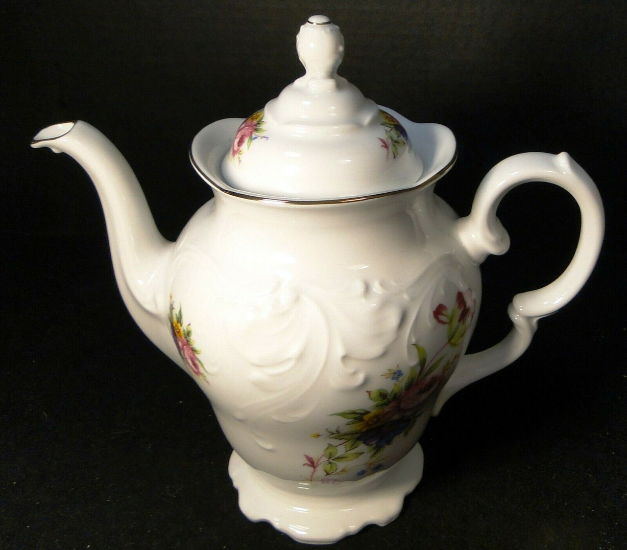 Royal Kent Poland RKT6 Coffee Pot Teapot with lid Pink Roses