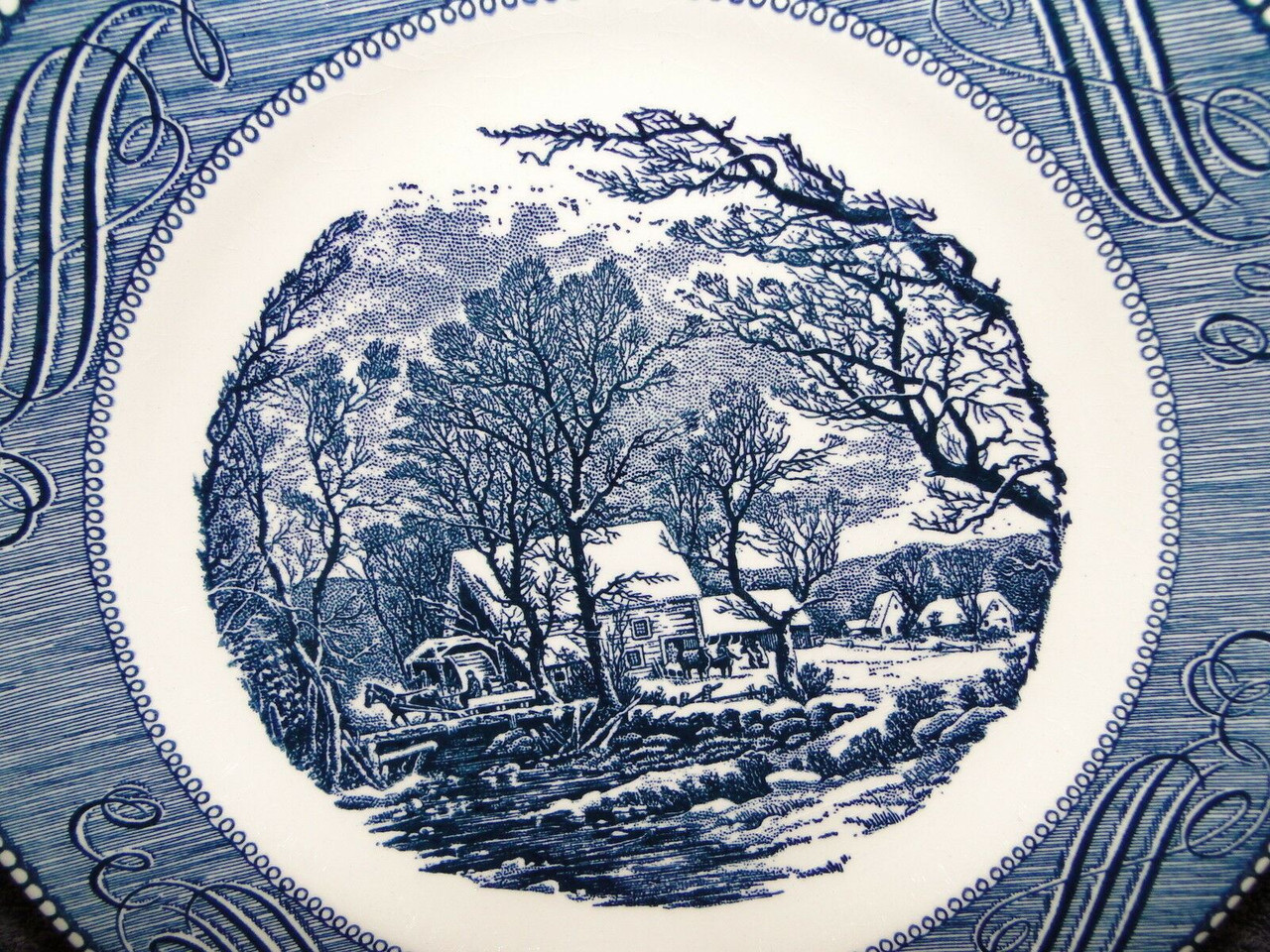 Currier Ives Royal China Old Grist Mill Dinner Plate 10