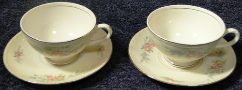 Homer Laughlin Eggshell Georgian Cashmere Tea Cup Saucer Sets 2 | DR Vintage Dinnerware Replacements