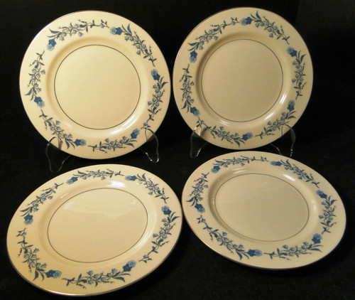 Theodore Haviland NY Clinton Bread Plates 6 3/4" Blue Flowers Set of 4 | DR Vintage Dinnerware and Replacements