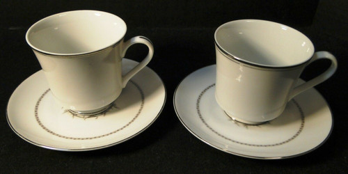 Rose China Grafton Tea Cup Saucer Sets Gray Flowers Japan 2 | DR Vintage Dinnerware and Replacements