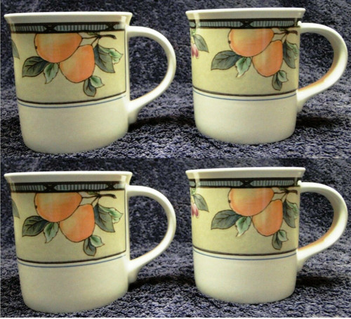 Mikasa Garden Harvest Large Mugs 3 1/2" Tall 11 Oz CAC29 Set of 4 | DR Vintage Dinnerware and Replacements