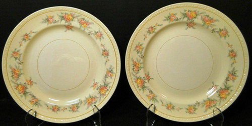 Homer Laughlin Georgian G3370 Salad Plates 8 1/4" Roses Rare Set of 2 | DR Vintage Dinnerware and Replacements