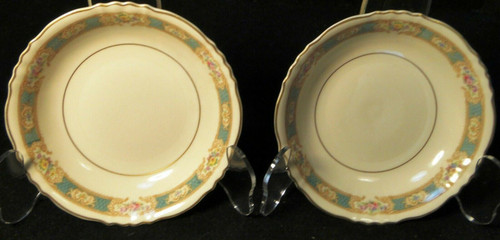 Syracuse China Raleigh Green Berry Bowls 5" Federal Shape Set of 2 Excellent