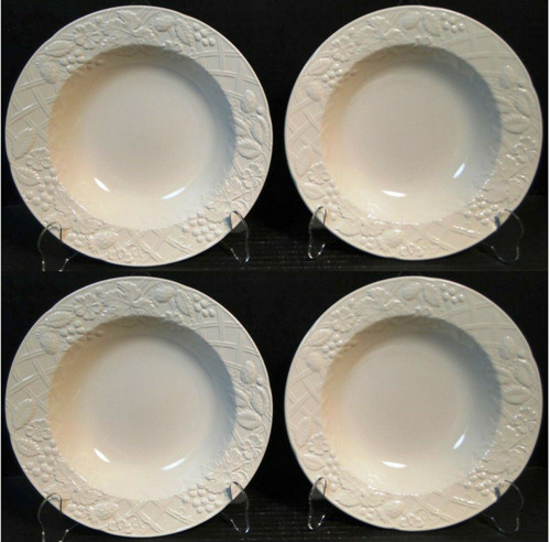 Mikasa English Countryside Soup Bowls 9 1/2" DP900 Rimmed Salad Set 4 Excellent