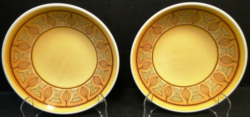 Taylor Smith Taylor Honey Gold Soup Bowls 7 1/2" Coupe MCM Set of 2 Excellent