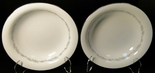 Noritake Crestmont Soup Bowls 7 1/2" 6013 Coupe Japan White Set of 2 Excellent