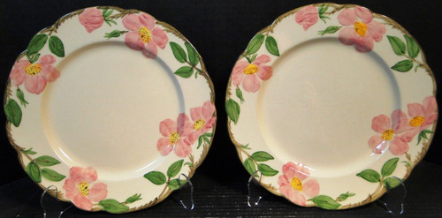 Franciscan Desert Rose Dinner Plates 10 5/8" USA CA TV Stamp Set of 2 Excellent